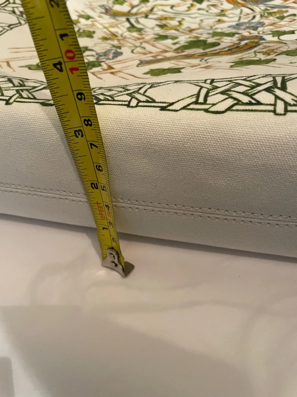 Tory Burch Ella Floral & Bird Canvas Tote cream with Brown‎ Trim